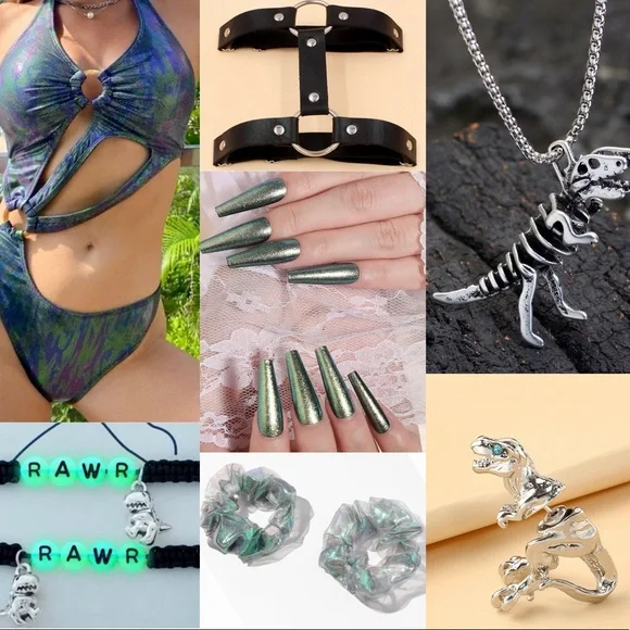 Metallic Raptor Full Rave Outfit - Picture 1 of 5